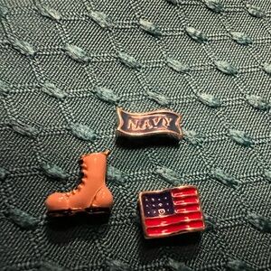 Origami Owl 3 pc charm set “US Navy”